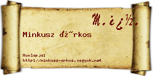 Minkusz Árkos névjegykártya